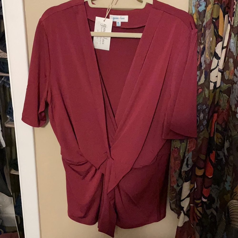 NWT Grace & Lace tie shirt XL